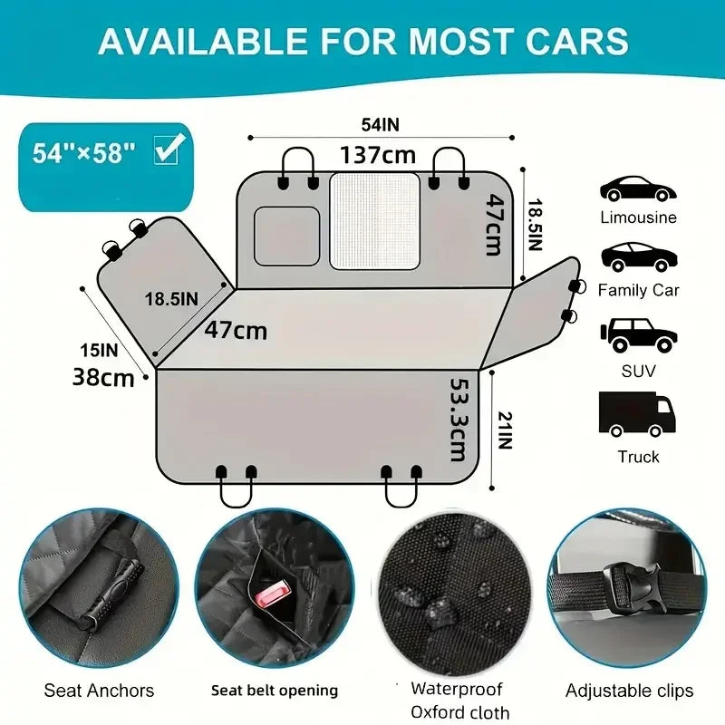 100% Waterproof Car Seat Cover for Dogs